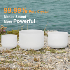 440 Hz Crystal Singing Bowls 6"A +8"F+10"C by Gaia's Tears