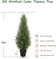 3' Artificial Cypress Trees