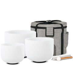 440 Hz Crystal Singing Bowls 6"A +8"F+10"C by Gaia's Tears