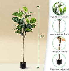 5' Artificial Fiddle Leaf Fig Tree