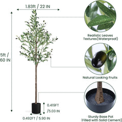 5' Artificial Olive Tree