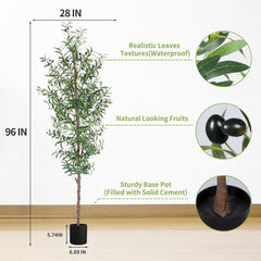 8' Artificial Olive Tree