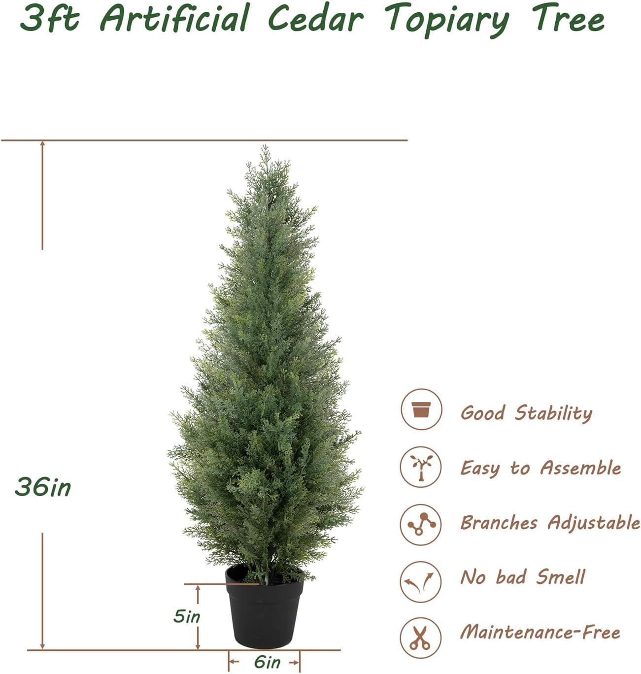 3' Artificial Cypress Trees