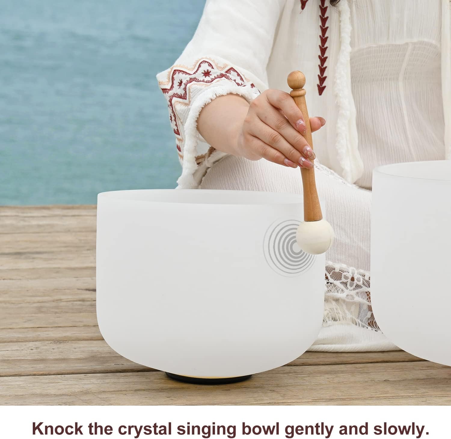 440 Hz Crystal Singing Bowls 6"A +8"F+10"C by Gaia's Tears
