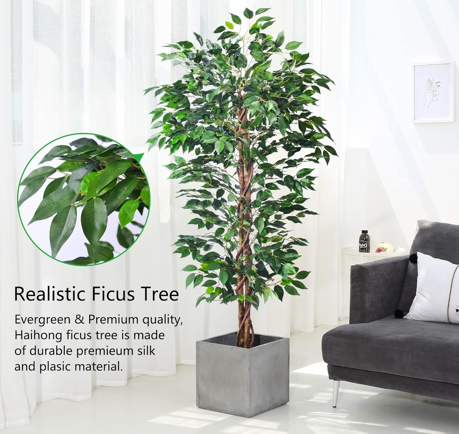 7' Artificial Ficus Tree
