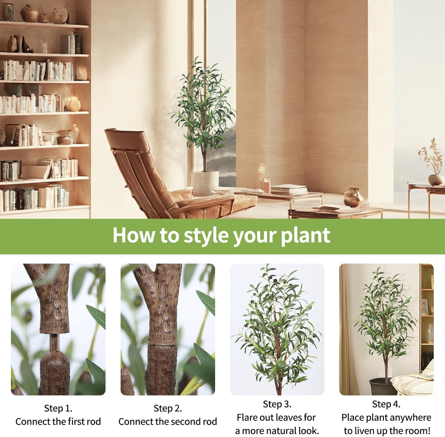 7' Artificial Olive Tree