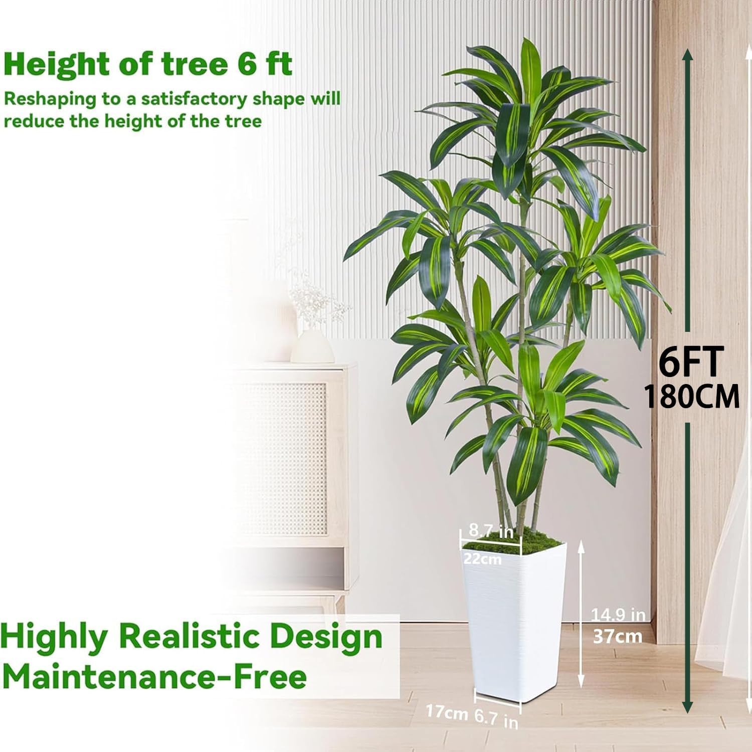 6' Artificial Dracaena tree