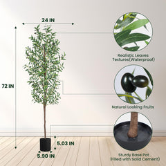 6' Artificial Olive Tree