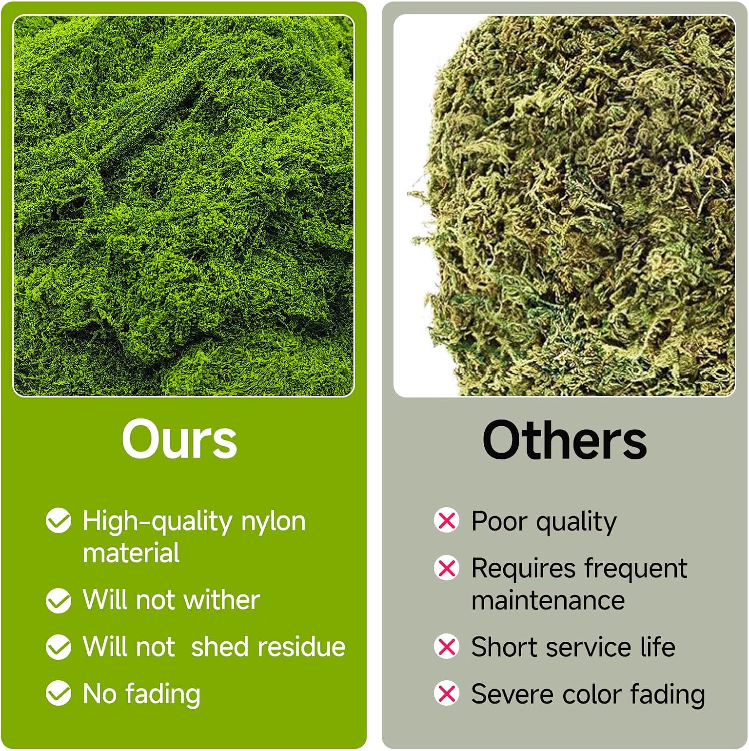 Fake Green Moss for Potted Plants 5.3oz