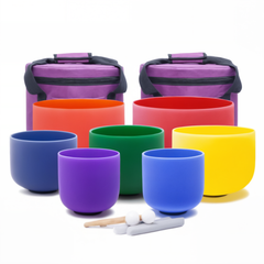 A4 Gaia's Tears 8-14 Inch Rainbow Crystal Singing Bowls (7PCS with 4 Free Mallets)